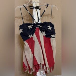 Signature 8 Patriotic Star and Stripe Women's Top Sz Medium